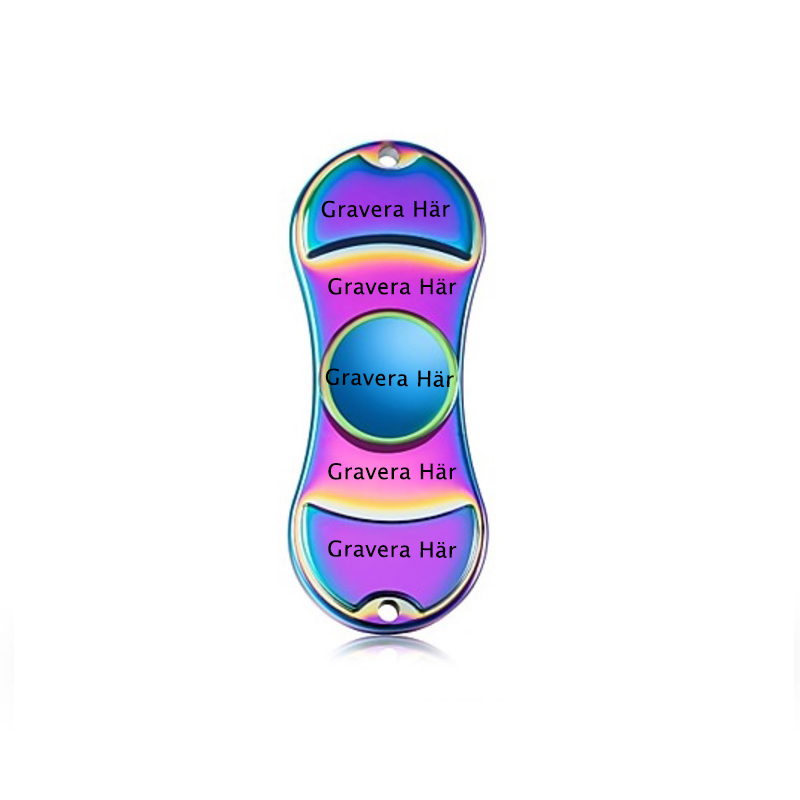 "RAINBOW DOUBLE SPINNER EXCLUSIVE" FIDGET SPINNER ANODISERET ALUMINIUM GRAVERBAR INKL. GAVEÆSKE - 4