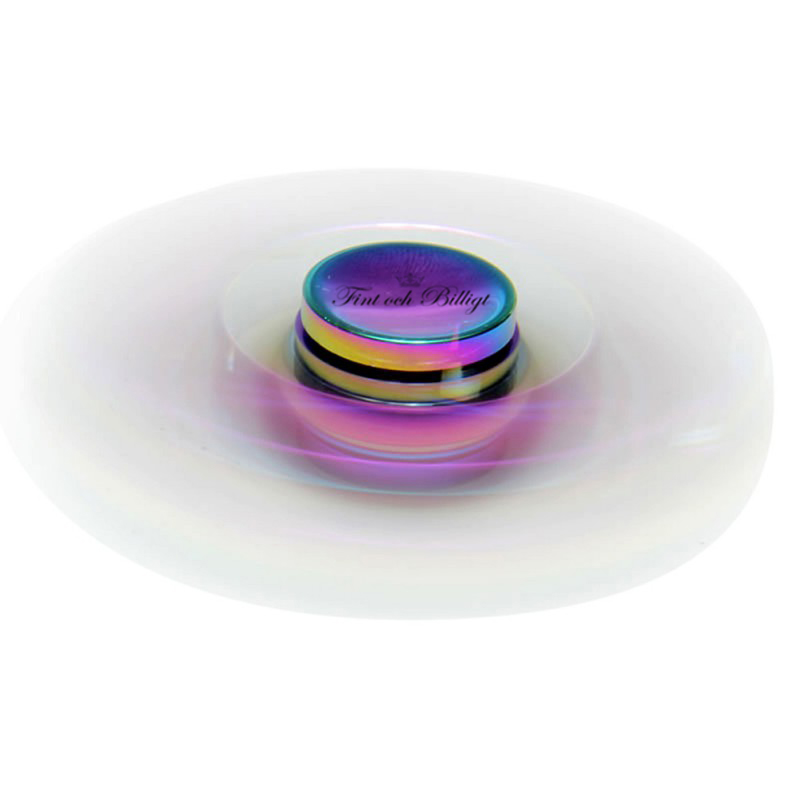 "RAINBOW DOUBLE SPINNER EXCLUSIVE" FIDGET SPINNER ANODISERET ALUMINIUM GRAVERBAR INKL. GAVEÆSKE - 2