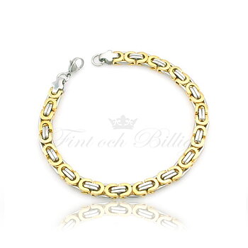 Kejsararmband - Kejsar Two Tone Platt - 18K Guldpläterad 6mm
