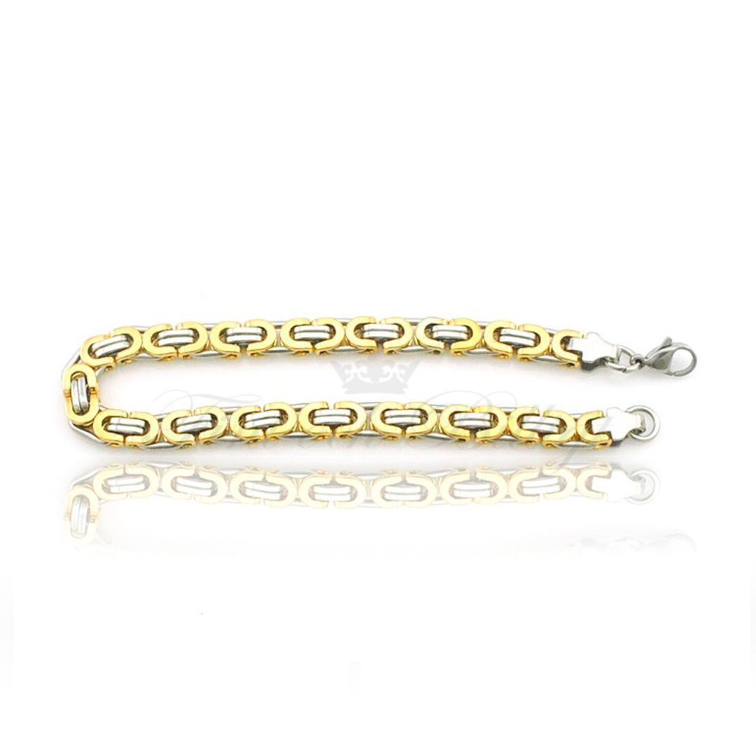 Kejsararmband - Kejsar Two Tone Platt - 18K Guldpläterad 6mm - 2