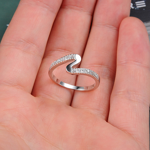 "SILVERLINE" Beautiful Design Ring with Cubic Zirconia Stones - 2
