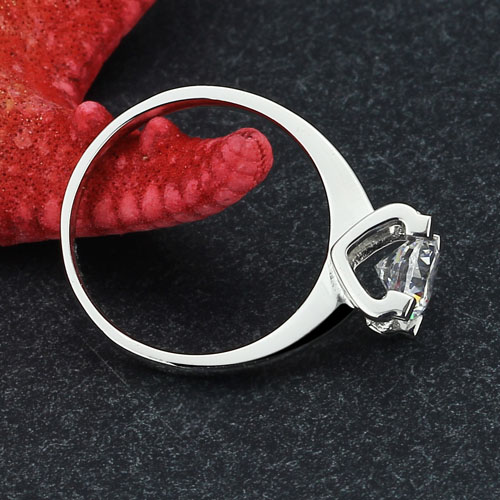 Silverring Solid Star - 925s 1.25CT CZ Sten Solitärring - 4