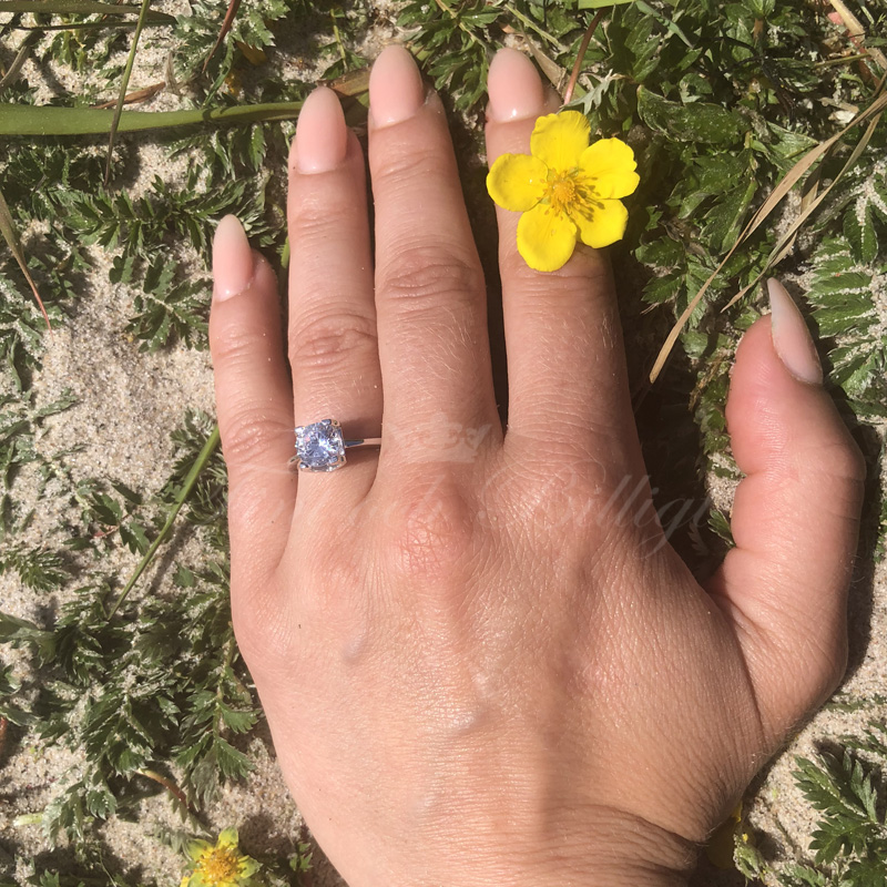 Silverring Solid Star - 925s 1.25CT CZ Sten Solitärring - 6