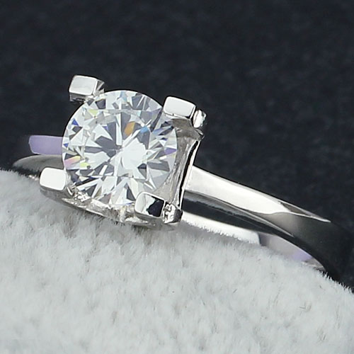 Silverring Solid Star - 925s 1.25CT CZ Sten Solitärring - 3