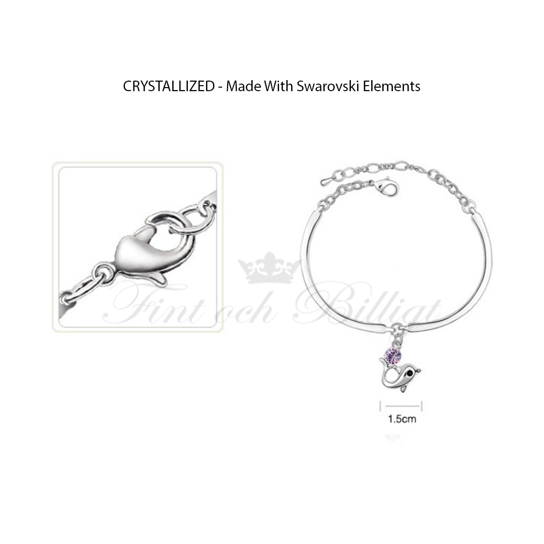 Delfin Saga - Swarovski Necklace, Earrings & Bracelet (Set) Violet - 3