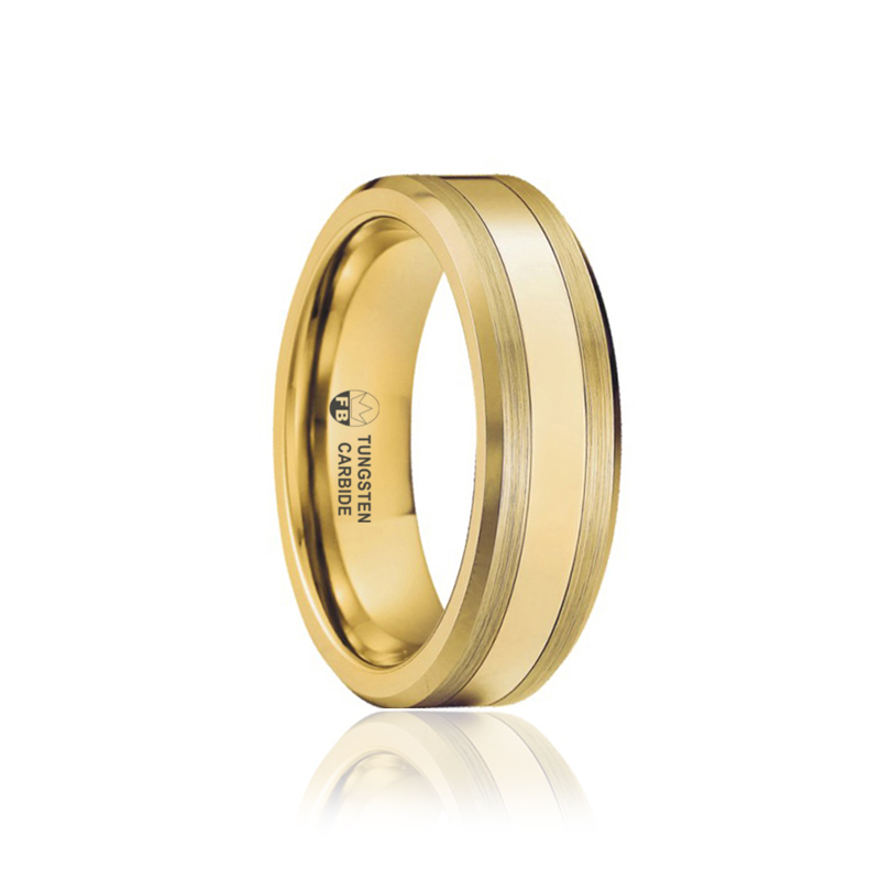 Ring - Tungsten Titaninlägg 7st. Stenar Mix - FB2000 Gold - 2