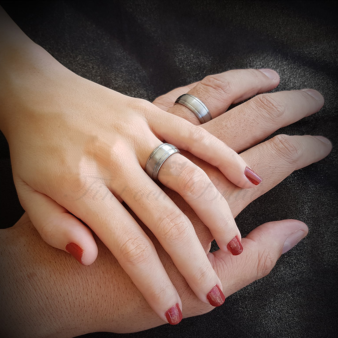 Softline - Tungstensring Matt Rundad 2 Linjer 4mm 6mm 8mm - 5