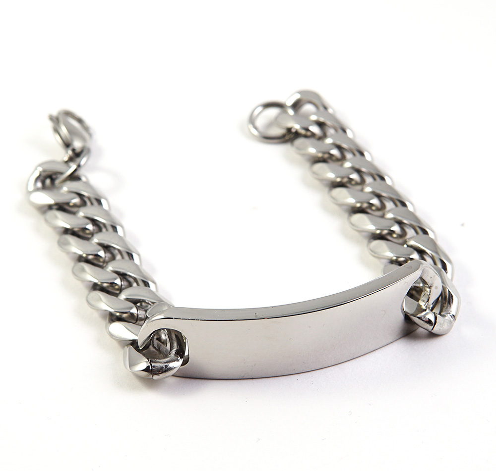 Elegant ID-armband i silver för herr och dam 15mm bredd