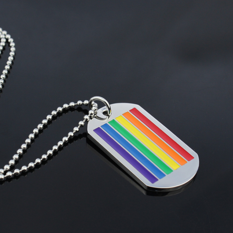 DogTag Halskæde - ID Tag Pride - Rainbow Tag  - 2