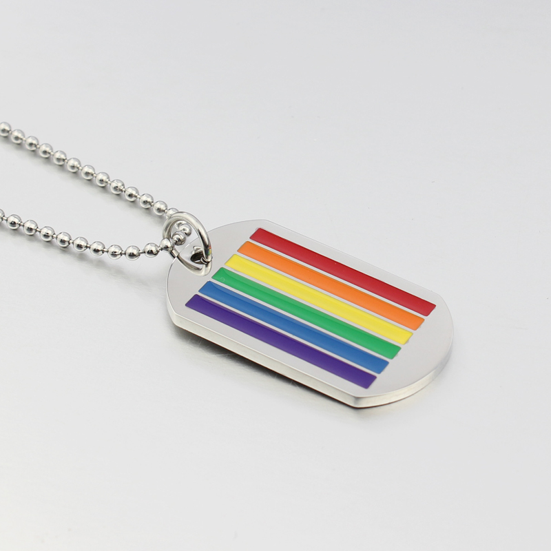 DogTag Halskæde - ID Tag Pride - Rainbow Tag  - 3