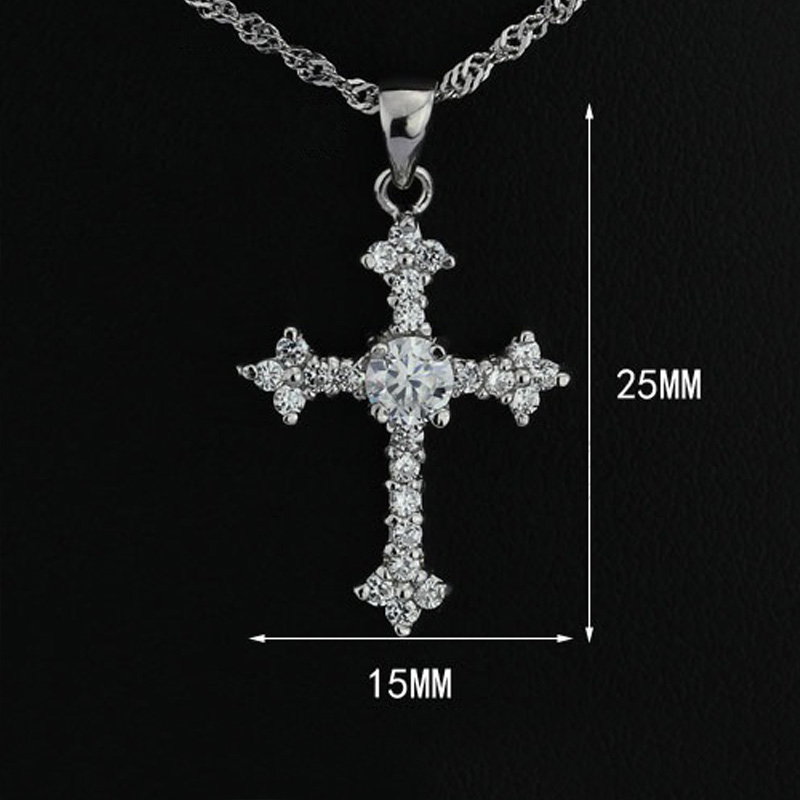 "LATIN KORS" VACKERT 925S SILVERHALSBAND MED ROUND CUT CUBIC ZIRCONIA - 4