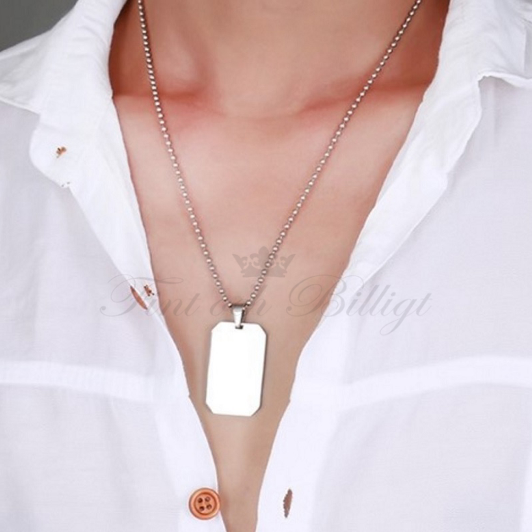 Necklace Modern Square- ID-Tag DogTag  - 2