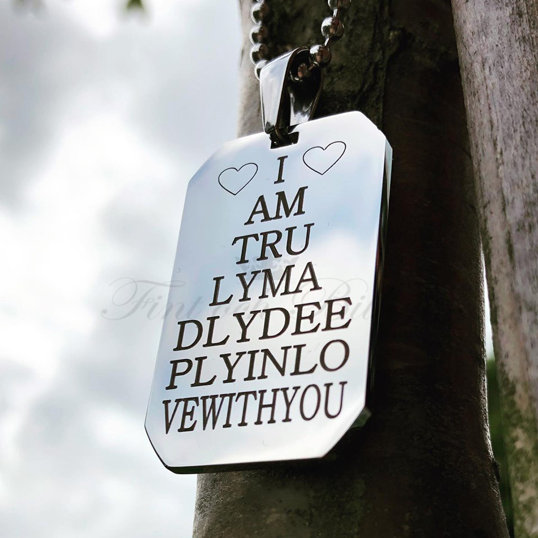 Necklace Modern Square- ID-Tag DogTag  - 3
