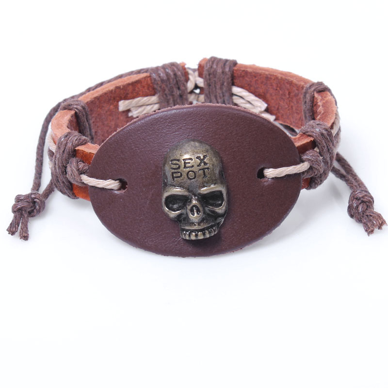 *Döskalle* Läder Armband - 4