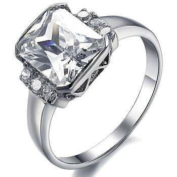 Läcker Mode Titanring med cubic zirconia