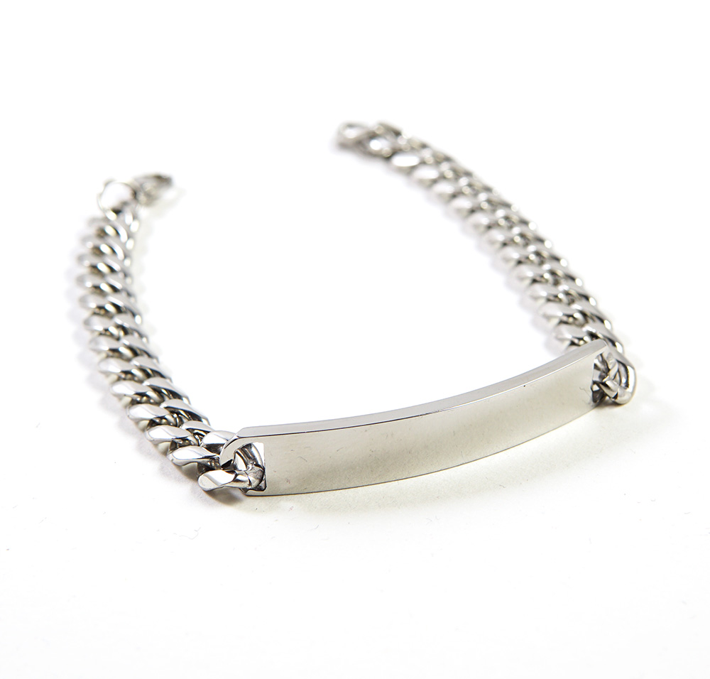 Elegant ID-armbånd i sølv til mænd og kvinder 8mm 