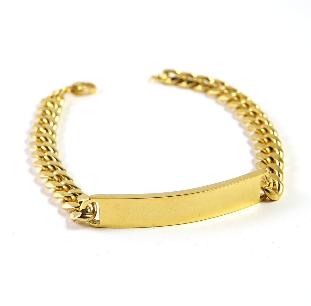 Elegant ID-armbånd i guld til mænd og kvinder 8mm