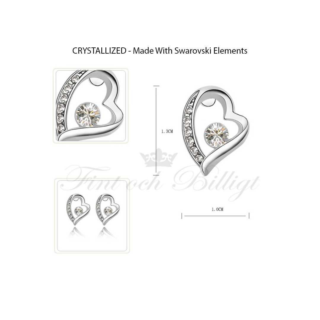 In My Heart - 18K VITGULDPLÄTERAT (SET) HALSBAND & ÖRHÄNGEN MED SWAROVSKI VIT - 3
