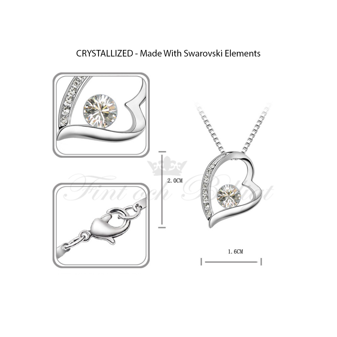 In My Heart - 18K VITGULDPLÄTERAT (SET) HALSBAND & ÖRHÄNGEN MED SWAROVSKI VIT - 2