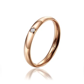 "SIMPLE BEAUTY ROSÉ" 18K ROSEGOLD 316L MED CUBIC ZIRCONIA