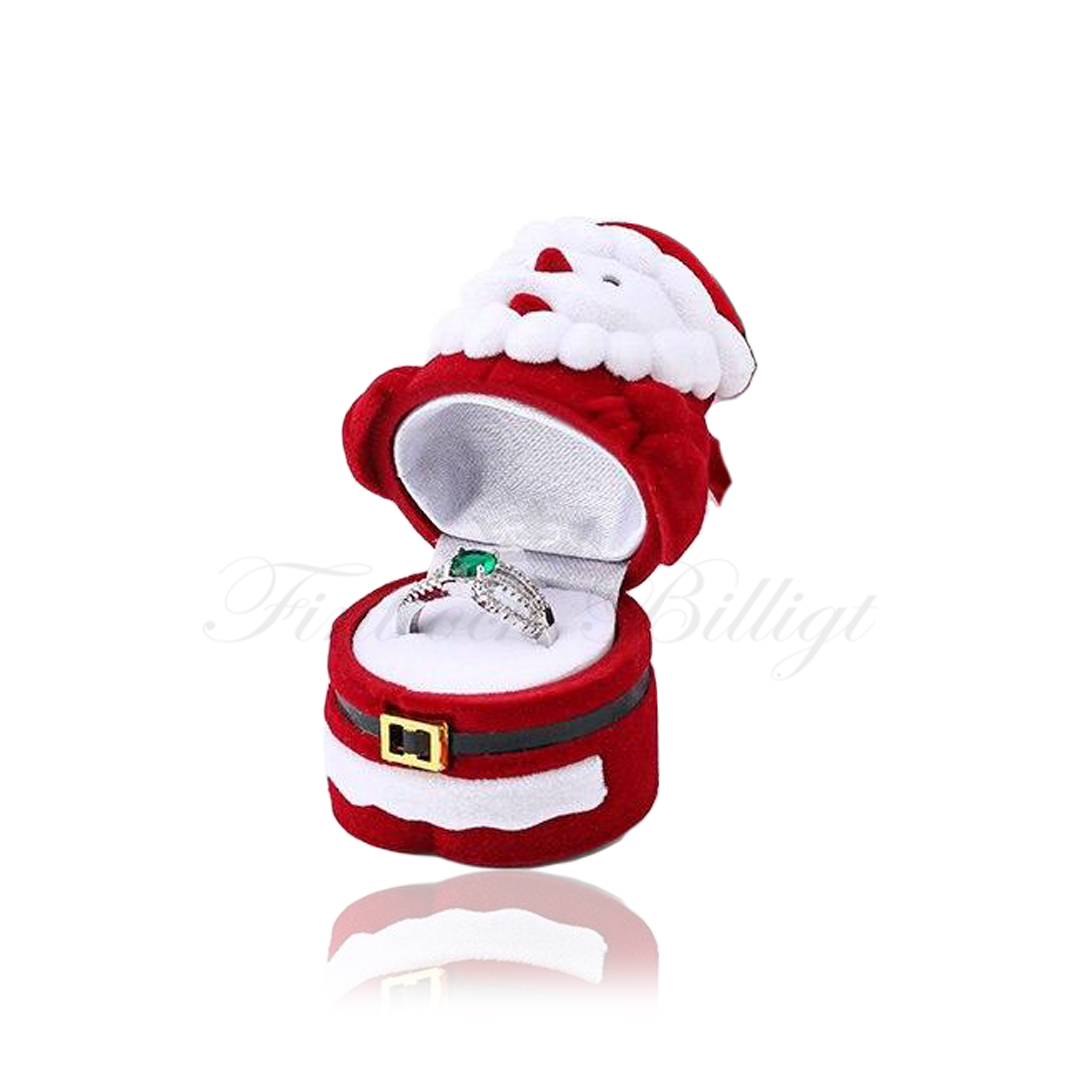 Happy Santa - Smyckesask Glad Jultomte med Plats för 1st. Ring eller Örhängen 42x48x70 - 2