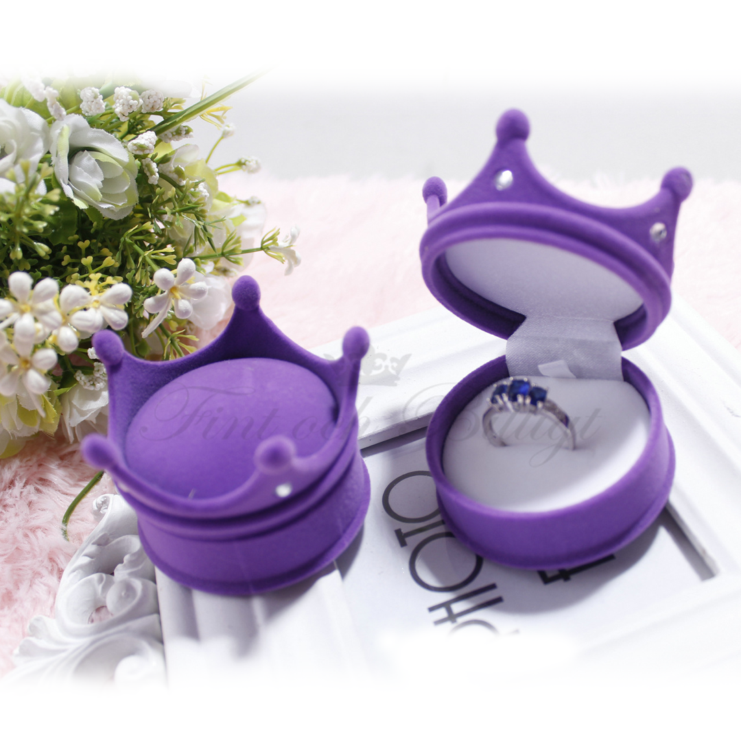 Crown of Hearts - Lila Smyckesask Krona i Sammet - 3