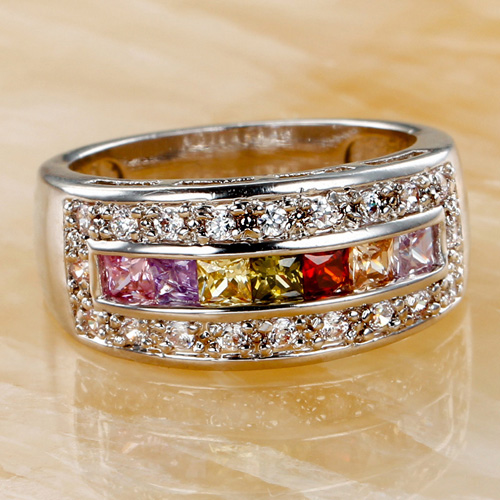 Ring - Elegant LYX Silverpläterad Urläckra Zirconia Stenar - 3