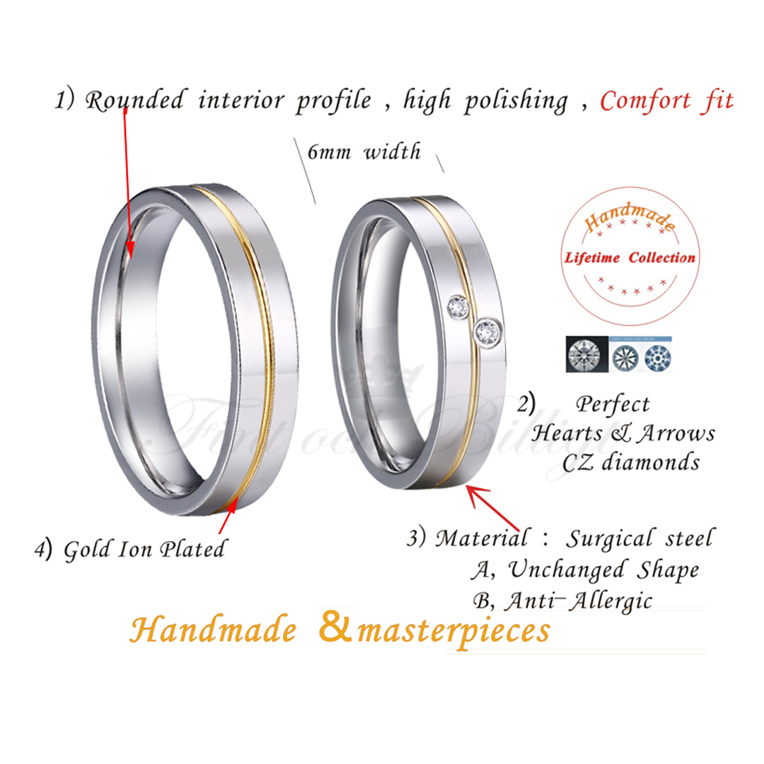 Stargate Gold - 18K Gold Plated Ring with AAA Cubic Zirconia Stones in 316L - 4