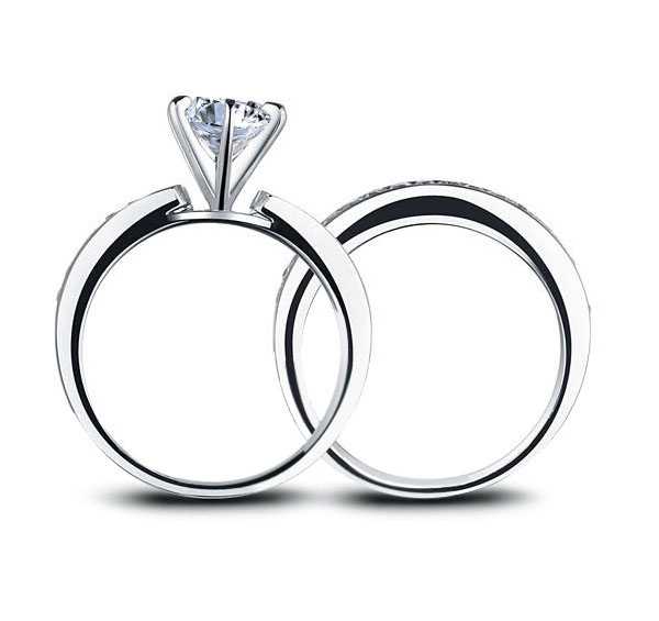 925s sølvring (sæt) med Cubic Zirconia - 3