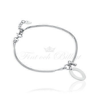 Turning Skies - 925s Silver Bracelet Charm Silver Drop & Ellipse