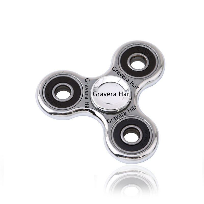 "SILVER SPINNER EXCLUSIVE" FIDGET SPINNER ALUMINIUM KERAMISKT KULLAGER GRAVERBAR - 2