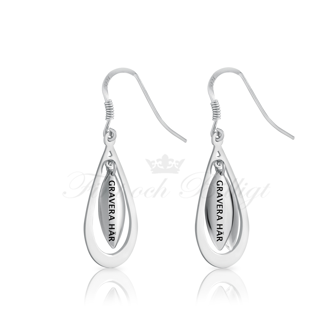 Lovely Silver Leaves - 925s Silver Drop Earrings with Hanging Silver Leaves - 2
