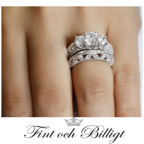 Glamour - 925s sølvring (sæt) med Zopiuz diamanter - 6