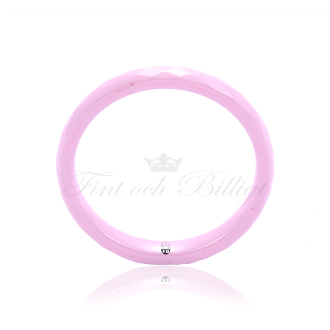 Facet Bubblegum - Eksklusiv facetteret keramisk ring i pink 3 mm - 2