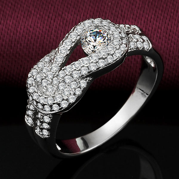 Platinumpläterad skönhet med flertal läckra cubic zirconia stenar - 2