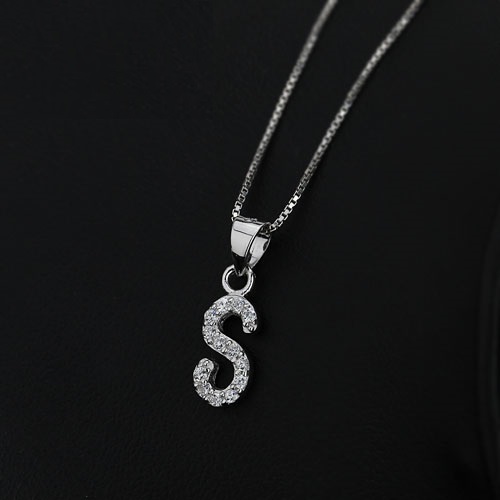 S Silver - Håndlavet sølvhalskæde med Cubic Zirconia sten - 3