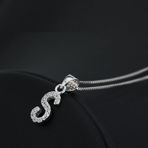 S Silver - Håndlavet sølvhalskæde med Cubic Zirconia sten - 2