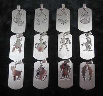 Necklace Horoscope - Dog Tag with zodiac signs