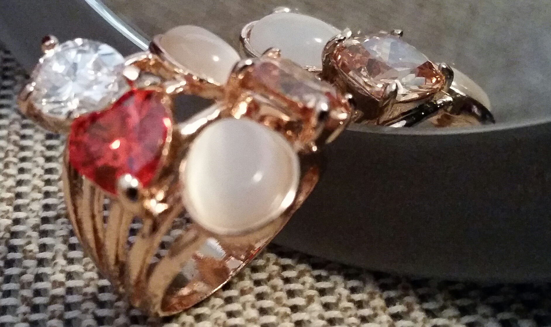 18k Guldpläterad Ring med Swarovski Kristaller - 2
