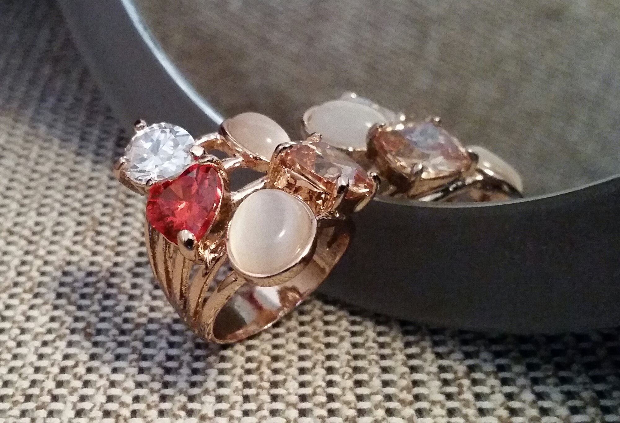 18k Guldpläterad Ring med Swarovski Kristaller - 3