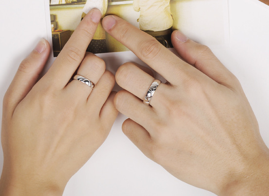 Bounded 4-Ever - 925s Alliance Silver Ring with Double Heart 3mm & 4mm - 5