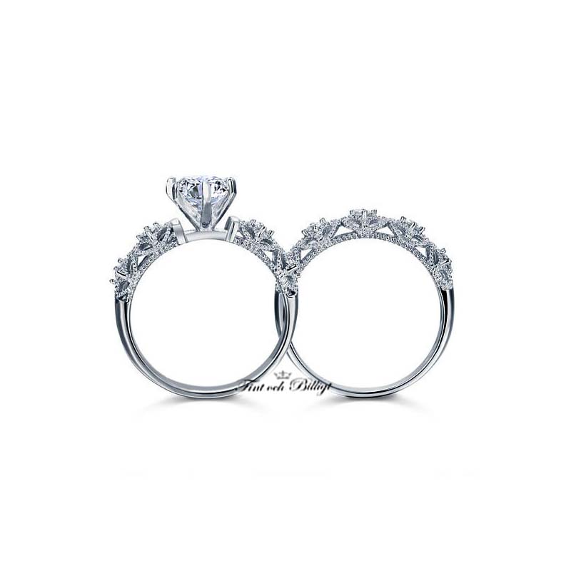 Törnrosa - 925s Silverring (set) med Zopius Diamanter - 3