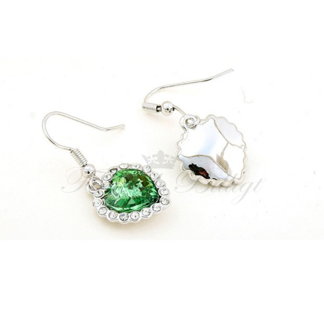 *Titanic* Halskæde og øreringe med Swarovski-krystaller (sæt) Grøn - 2