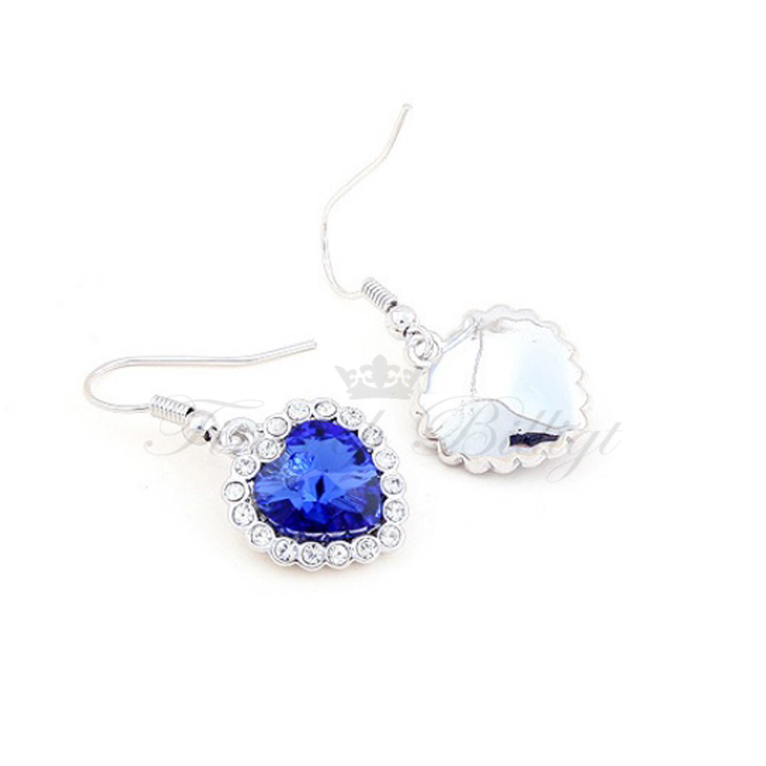 *Titanic* Halskæde og øreringe med Swarovski-krystaller (sæt) Blå - 2