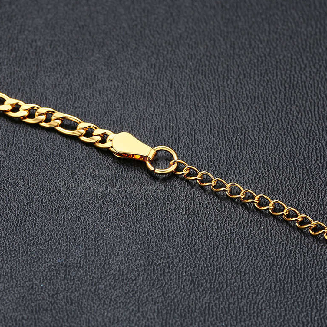 Kids Figaro Golden ID - ID-Armband Barn Justerbart Guldpläterat 316L Rostfritt Stål Armband 5.5mm*120-150mm - 7