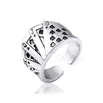 Punk Ring - Royal Hand Poker Ring - Royal Straight Flush