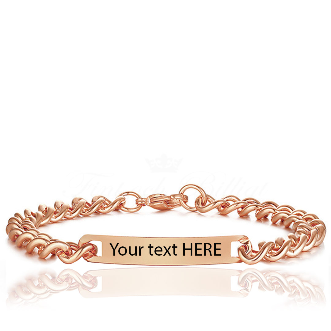 Armband Pansar ID Roségold - ID-Armband Roséguld 316L 4mm - 2