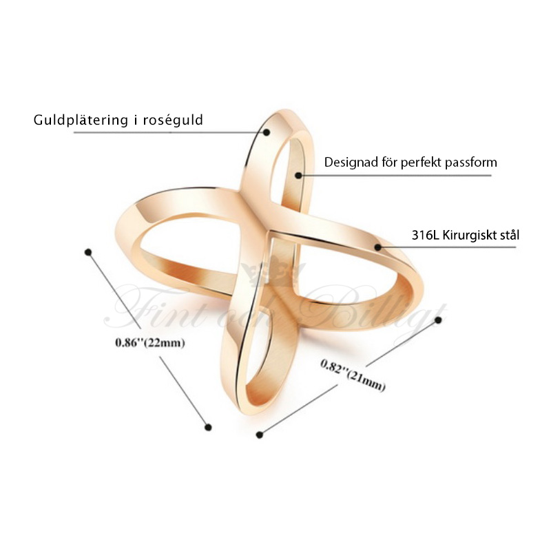 "BUTTERFLY ROSÉ" BUTTERFLY RING IN 316L ROSE GOLD PLATED HIGH SHINY FINISH - 2