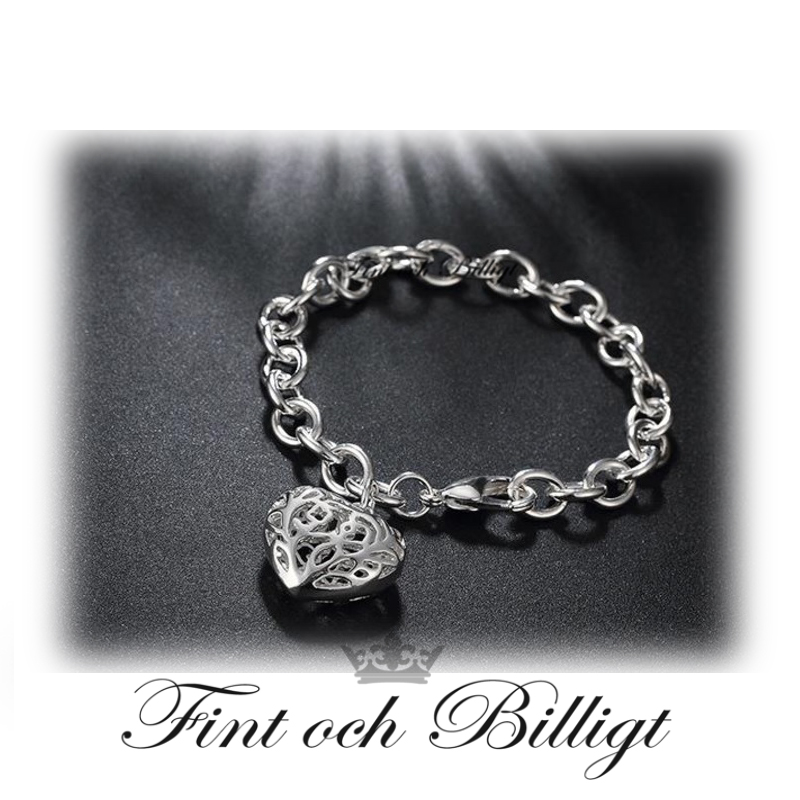 "BIG LOVE" 925S SØLVPLATET TRE-DIMENSIONALT HJERTEARMBÅND - 4