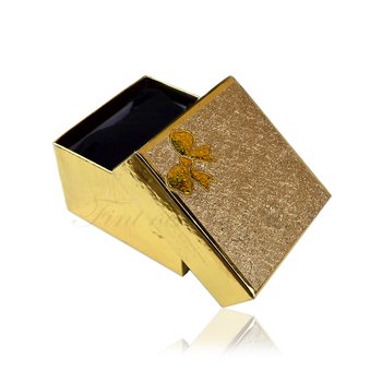 Smyckesask - Guld Glitter Guldrosett 84x88x58 - Guld Glitter